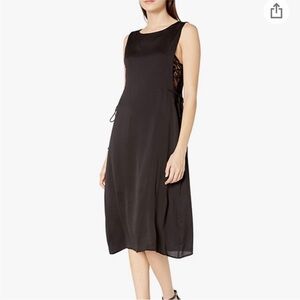 BCBGENERATION Black Sleeveless Midi Dress with Lace Side Panels Size XS